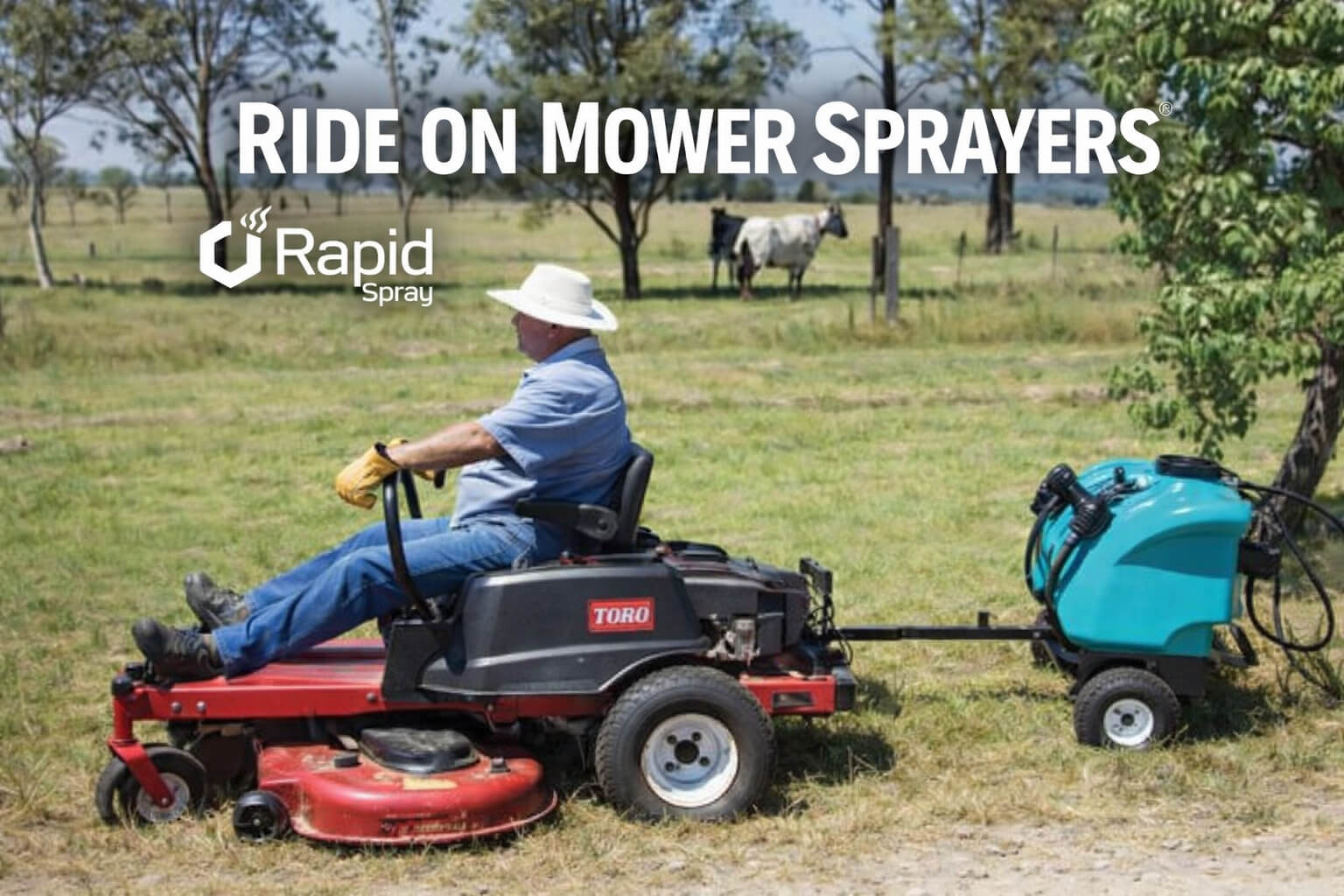 Ride on mower sprayers
