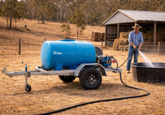 Drought with a water trailer