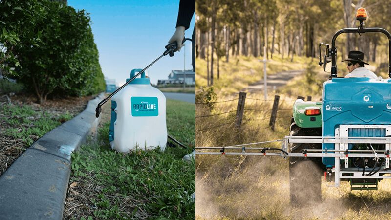 boom spraying hand spraying weed control